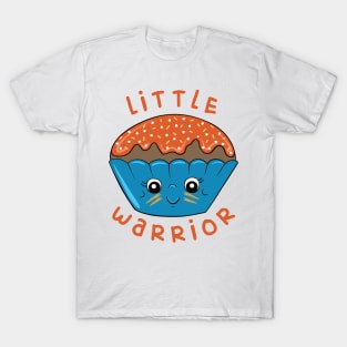 Little Warrior - Cute Warrior Cupcake Design - Blue T-Shirt